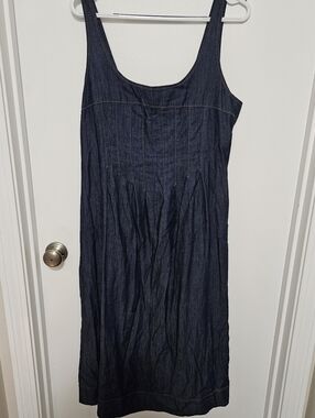 DKNY Dark Blue Denim Dress with Contrast Stitching